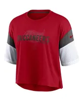 Women's Nike Red, White Tampa Bay Buccaneers Nickname Tri-Blend Performance Crop Top