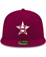 Men's Cardinal Houston Astros Logo White 59FIFTY Fitted Hat