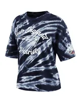 Women's Navy New England Patriots Tie-Dye T-Shirt