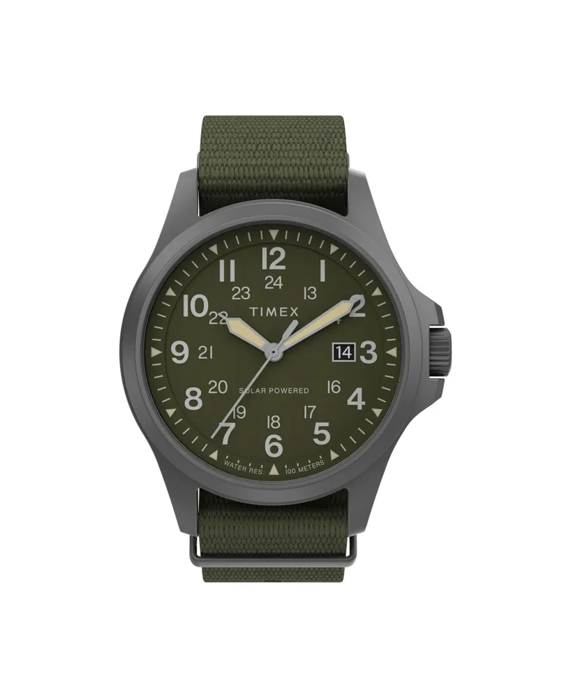 Timex Men's Solar Green Fabric Strap Watch 41 mm