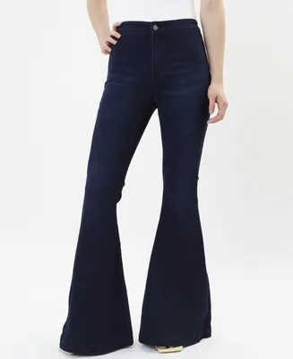 Women's High Rise Extreme Flare Two Pocket Jeans