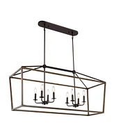 Oriana 8-Light Iron Farmhouse Industrial Lantern Led Pendant