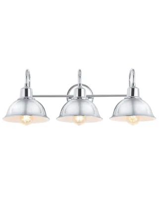 Frisco 3-Light Farmhouse Industrial Shade Vanity - Silver