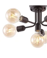 Marcel 6-Light Globe Farmhouse Modern Iron Bistro Led Semi Flush Mount