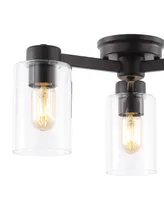 Orville 3-Light Farmhouse Industrial Iron Cylinder Led Semi Flush Mount