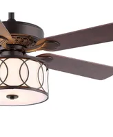 Circe 3-Light Transitional Glam Drum Shade Led Ceiling Fan with Remote