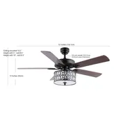 Paolo 3-Light Farmhouse Industrial Iron Scroll Drum Shade Led Ceiling Fan with Remote