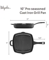 Ayesha Curry 10" Cast Iron Square Grill Pan