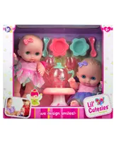 Lil' Cutesies Twins 8.5" All Vinyl Dolls Fairy Tea Set - Twin Fairy