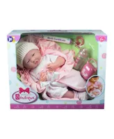 La Newborn Nursery 15.5" Soft Body Baby Doll Pink Outfit - Deluxe Set