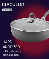 Circulon Radiance Hard-Anodized Nonstick 12" Covered Deep Skillet
