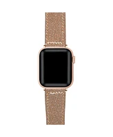 Posh Tech Callie Rose Gold Plated Glitter Genuine Leather Band for Apple Watch, 42mm-44mm