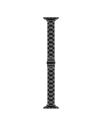 Posh Tech Sloan Skinny Black Stainless Steel Alloy Link Band for Apple Watch, 42mm-44mm
