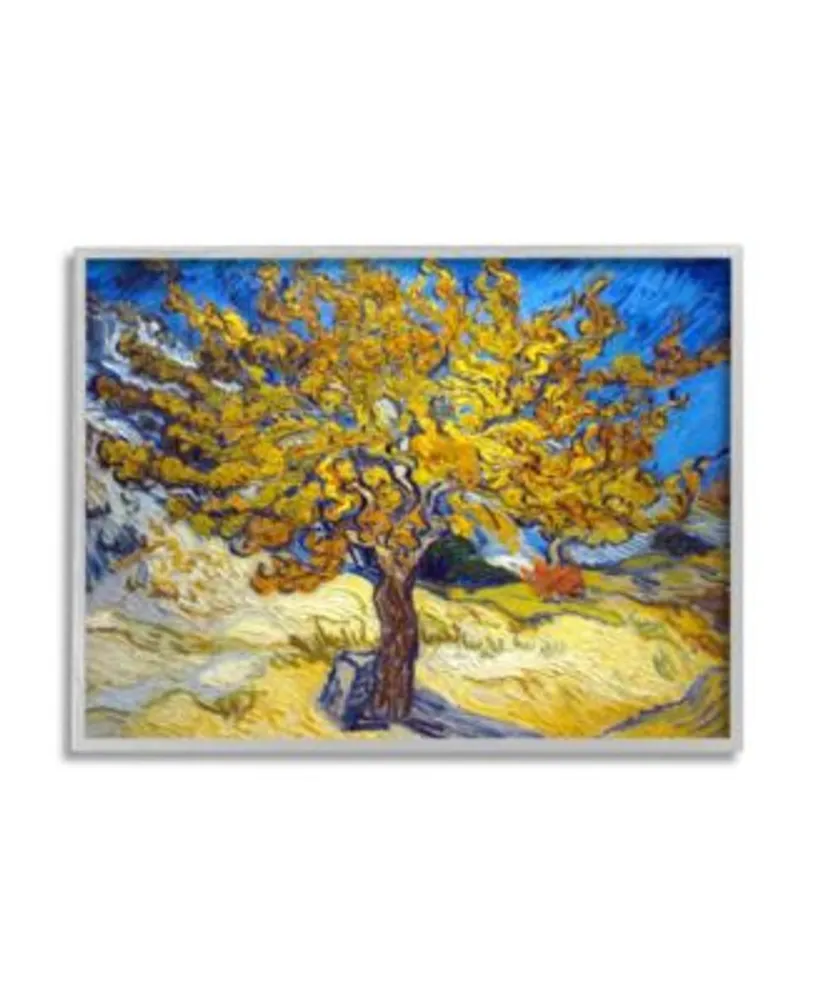 Stupell Industries Tree Gold Tone Tree Blue Yellow Van Gogh Classical Painting Framed Giclee Texturized Art Collection