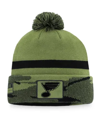 Men's Camo St. Louis Blues Military-Inspired Appreciation Cuffed Knit Hat with Pom