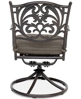 Closeout! Chateau Aluminum Outdoor Dining Swivel Rocker with Outdoor Cushion, Created for Macy's