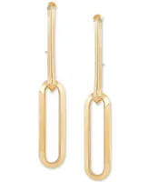 Polished Link Drop Earrings in 10k Gold