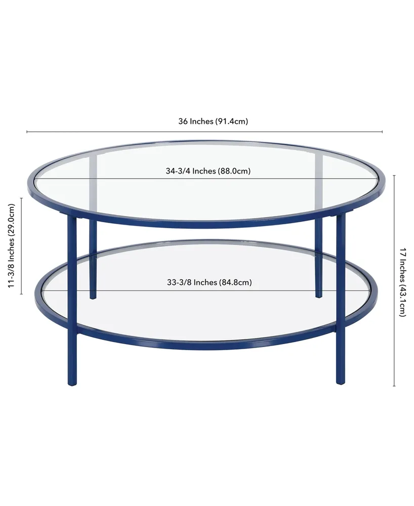 Sivil 36" Round Coffee Table with Shelf