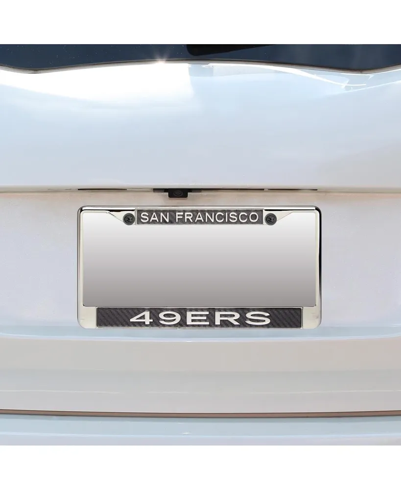 Stockdale San Francisco 49ers Small Over Large Carbon Fiber License Plate  Frame with Matte Letters