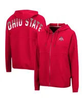 Women's Scarlet Ohio State Buckeyes Two-Hit Full-Zip Hoodie