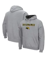 Men's Heathered Gray Southern Miss Golden Eagles Arch and Logo Pullover Hoodie
