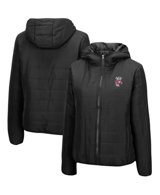 Women's Black Wisconsin Badgers Arianna Full-Zip Puffer Jacket