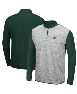 Men's Heathered Gray, Green Colorado State Rams Prospect Quarter-Zip Jacket