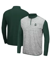Men's Heathered Gray, Green Colorado State Rams Prospect Quarter-Zip Jacket