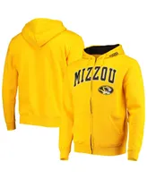 Men's Gold Missouri Tigers Arch Logo 3.0 Full-Zip Hoodie