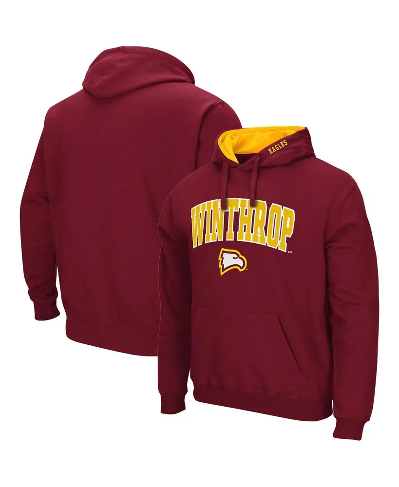 Men's Red Winthrop Eagles Arch and Logo Pullover Hoodie