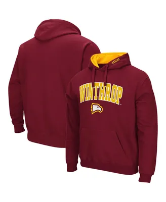 Men's Red Winthrop Eagles Arch and Logo Pullover Hoodie