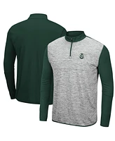 Men's Heathered Gray, Green Colorado State Rams Prospect Quarter-Zip Jacket