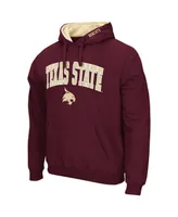 Men's Maroon Texas State Bobcats Arch and Logo Pullover Hoodie