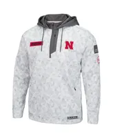 Men's Arctic Camo Nebraska Huskers Oht Military-Inspired Appreciation Quarter-Zip Hoodie