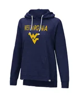 Women's Navy West Virginia Mountaineers Nollie Slub Raglan Pullover Hoodie