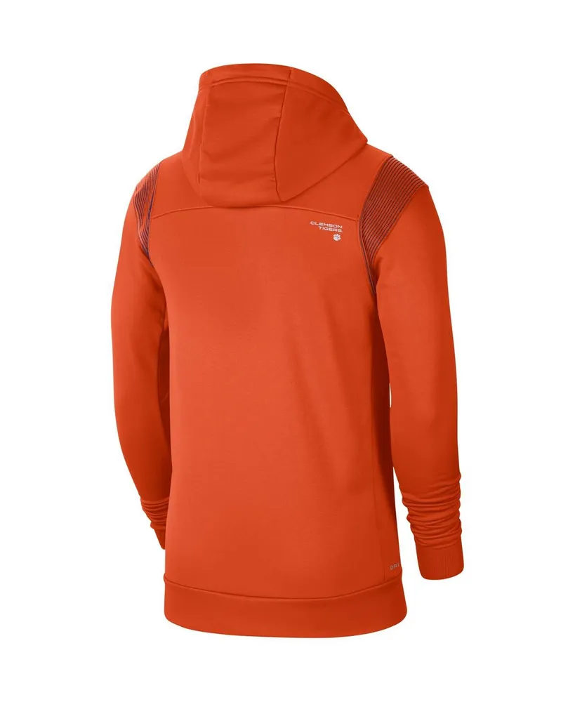 Men's Orange Clemson Tigers 2021 Sideline Performance Full-Zip Hoodie