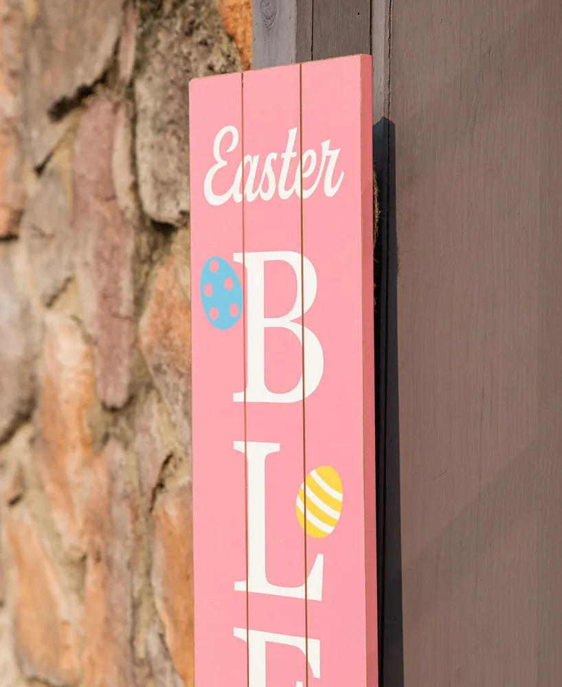 Glitzhome Easter Wooden Blessings Porch Sign, 60"