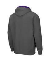 Men's Charcoal James Madison Dukes Arch Logo 3.0 Full-Zip Hoodie