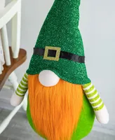 Glitzhome 40" Telescoped Fabric St. Patrick's Gnome Standing Decor