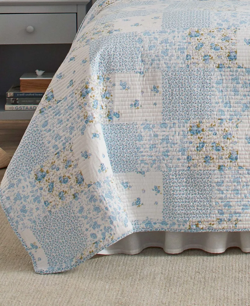 Laura Ashley Kenna Cotton Reversible Piece Quilt Set