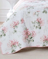 Laura Ashley Honeysuckle Cotton Reversible Piece Quilt Set