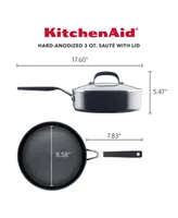 KitchenAid Hard Anodized Nonstick 3 Quart Saute Pan with Lid