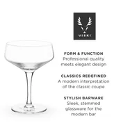 Viski Raye Angled Crystal Coupe Glasses Set of 2, 7 Oz