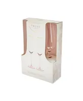 Twine Rose Crystal Champagne Flute Set