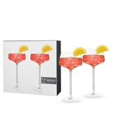 Viski Raye Angled Amaro Spritz Crystal Glasses, Set of 2, 16 Oz