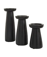 CosmoLiving by Cosmopolitan Mango Wood Modern Candle Holder, Set of 3