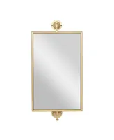 Wood Contemporary Wall Mirror, 28" x 14" - Gold