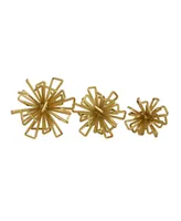 Metal Glam Geometric Sculpture, Set of 3 - Gold