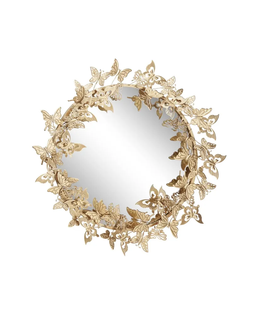 Glam Metal Wall Mirror, 28" x 28" - Gold