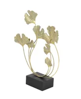 Metal Modern Nature Sculpture, 22" x 18" - Gold